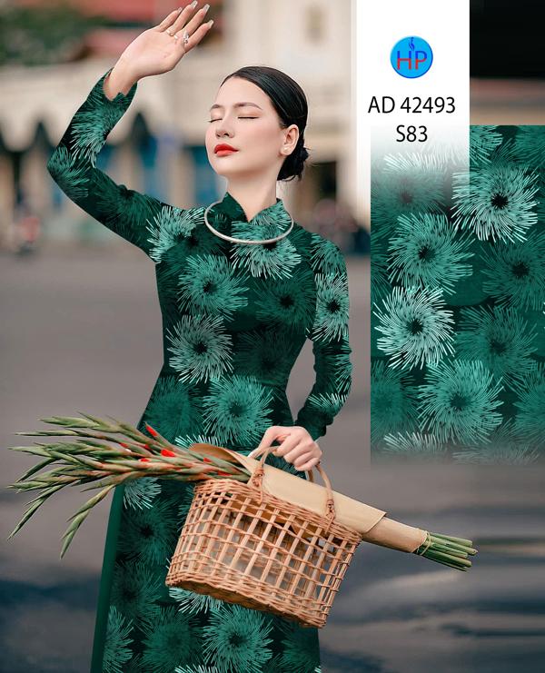 Vải Áo Dài Hoa In 3D AD 42493 3
